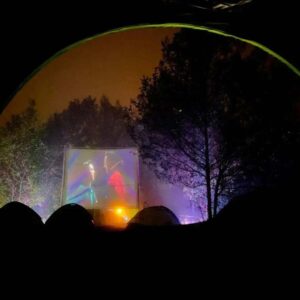 Magical Cine Camping Nights balcony to cotopaxi inn ecuador movie at night3