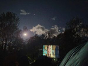 Magical Cine Camping Nights balcony to cotopaxi inn ecuador movie at night8